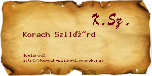 Korach Szilárd névjegykártya
